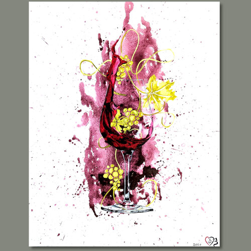 Wein - Serie: Lebensmittel van Nadine Zentgraf, Schilderij te koop op Singulart