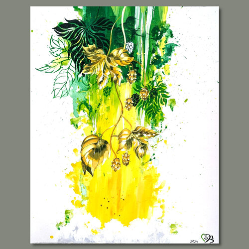 Bier - Serie: Lebensmittel van Nadine Zentgraf, Schilderij te koop op Singulart