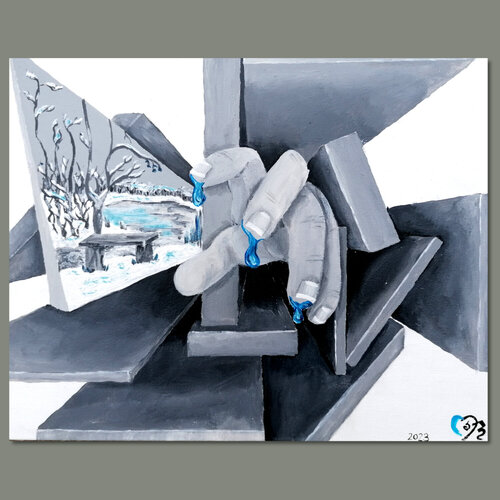Sterben - Serie: Existenz van Nadine Zentgraf, Schilderij te koop op Singulart