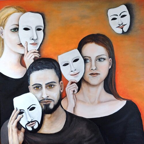Time To Show Your True Face di Danielle Brits, Pittura in vendita su Singulart