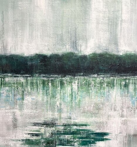 Reflection in Green von Farnoosh Ashrafi, Malerei kaufen auf Singulart