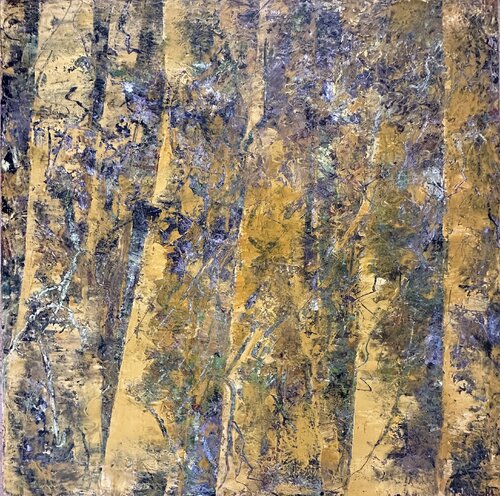 Gold Ochre Forest van Kathy McKnight, Schilderij te koop op Singulart