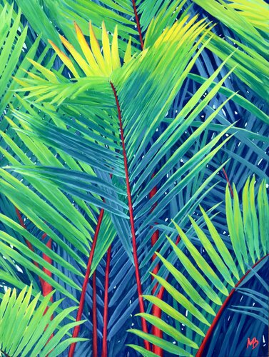 Red Palms Forest #3 von Margarita Buttenmueller, Malerei kaufen auf Singulart