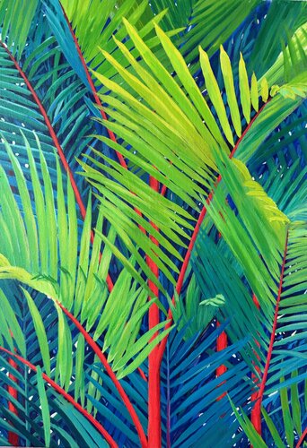 Red Palms Forest #2 van Margarita Buttenmueller, Schilderij te koop op Singulart