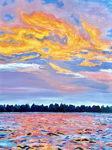 Singapore Pink Sunset #2 von Margarita Buttenmueller, Malerei kaufen auf Singulart
