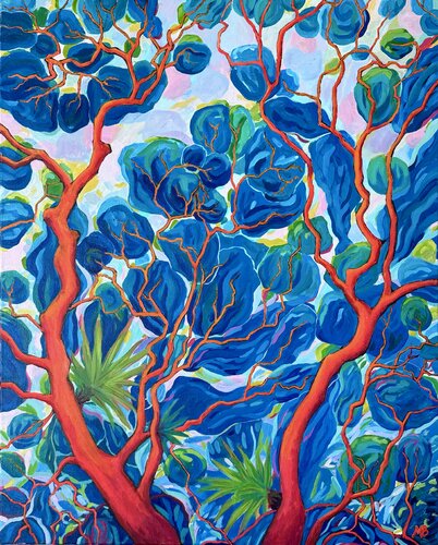 A Rain Tree in Fort Canning Park par Margarita Buttenmueller, Peinture en vente sur Singulart