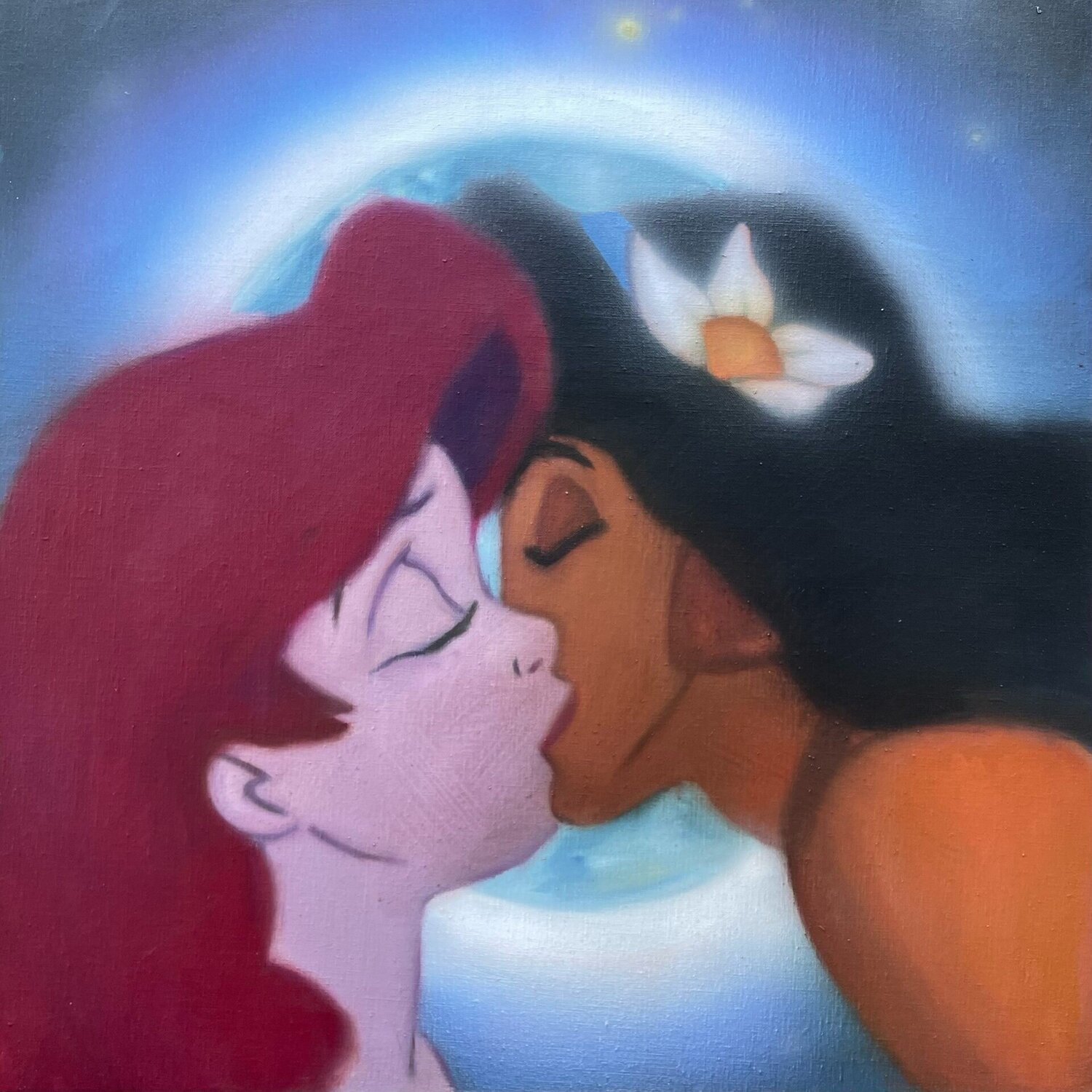 The Kiss Timothy Gatenby Originalgemälde zu verkaufen