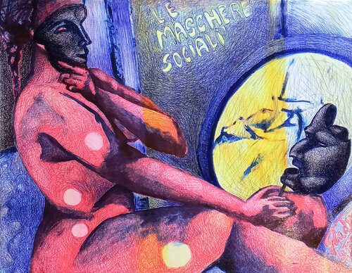 'Le maschere sociali' by Gladys Sica, 소묘 for Sale on Singulart