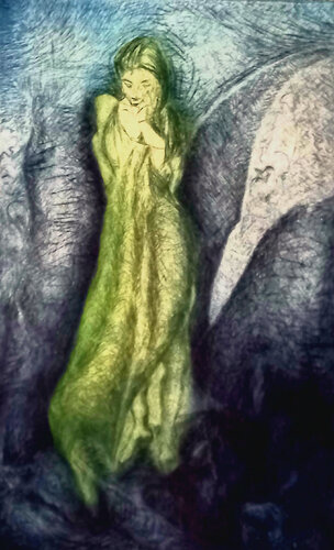 "Scontro notturno-Arcano XVIII" 3/10 acquaforte. by Gladys Sica, 인쇄 for Sale on Singulart