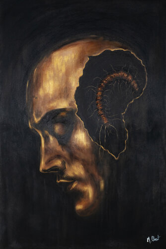 The Tragic Mind of Gregor Samsa" van Francisco De Asis Santacreu, Schilderij te koop op Singulart