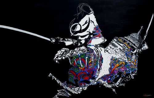 Samouraïs-Clan Avayama van Dominique Favreul, Schilderij te koop op Singulart