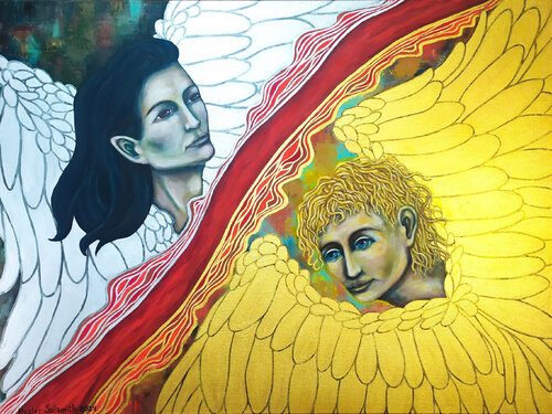 The River of time between Germael and Azrael van Svetlana Ivanova, Tekening te koop op Singulart