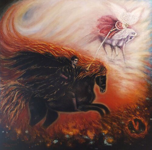 The Horseman of the Apocalypse de Svetlana Ivanova, Pintura a la venta en Singulart