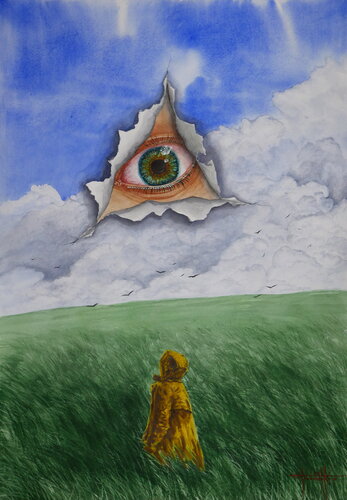 A look from the outside di Eugene Gorbachenko, Pittura in vendita su Singulart