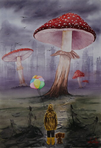 Not a nuclear mushroom van Eugene Gorbachenko, Schilderij te koop op Singulart