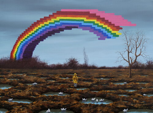 Broken rainbow di Eugene Gorbachenko, Pittura in vendita su Singulart