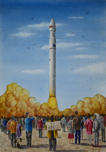 To Mars. Part one von Eugene Gorbachenko, Malerei kaufen auf Singulart