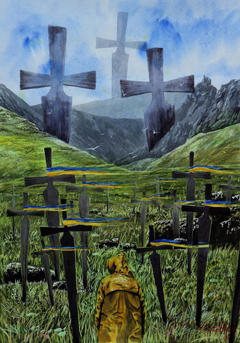 Memories of the Heroes of War van Eugene Gorbachenko, Schilderij te koop op Singulart