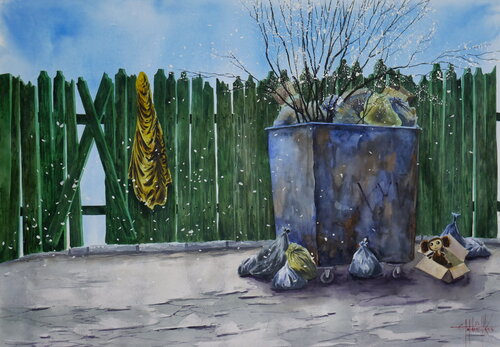 Apricot branches di Eugene Gorbachenko, Pittura in vendita su Singulart