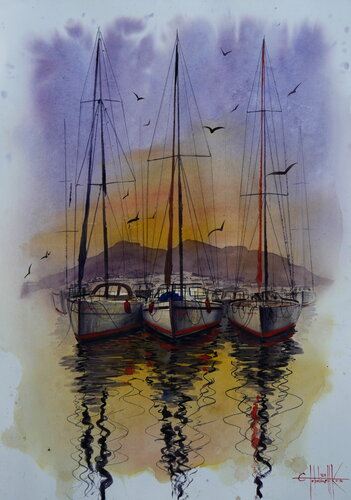 In the bay di Eugene Gorbachenko, Pittura in vendita su Singulart