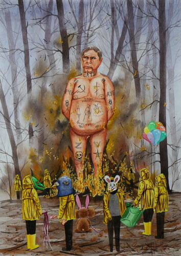 People's court van Eugene Gorbachenko, Schilderij te koop op Singulart