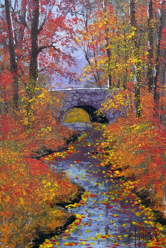Autumn river di Eugene Gorbachenko, Pittura in vendita su Singulart