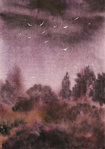 Late autumn evening by Eugene Gorbachenko, 회화 for Sale on Singulart