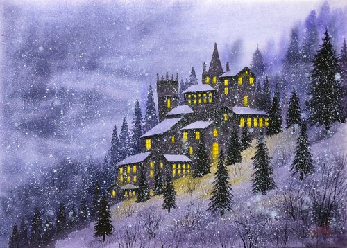 A fabulous evening in the mountains von Eugene Gorbachenko, Malerei kaufen auf Singulart