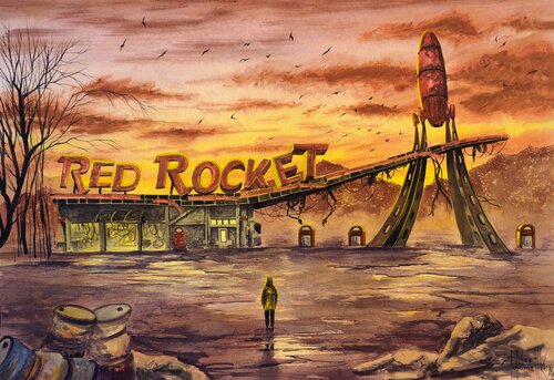 Red Rocket. Fallout di Eugene Gorbachenko, Pittura in vendita su Singulart