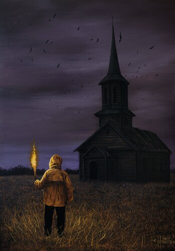 The Heretic: Part 1. Light in the Darkness de Eugene Gorbachenko, Pintura a la venta en Singulart