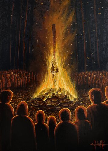 The Heretic: Part 3. When knowledge becomes a sentence by Eugene Gorbachenko, 회화 for Sale on Singulart