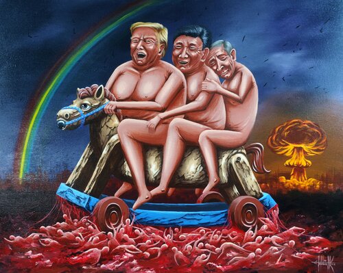 Horsemen of the Apocalypse de Eugene Gorbachenko, Pintura a la venta en Singulart