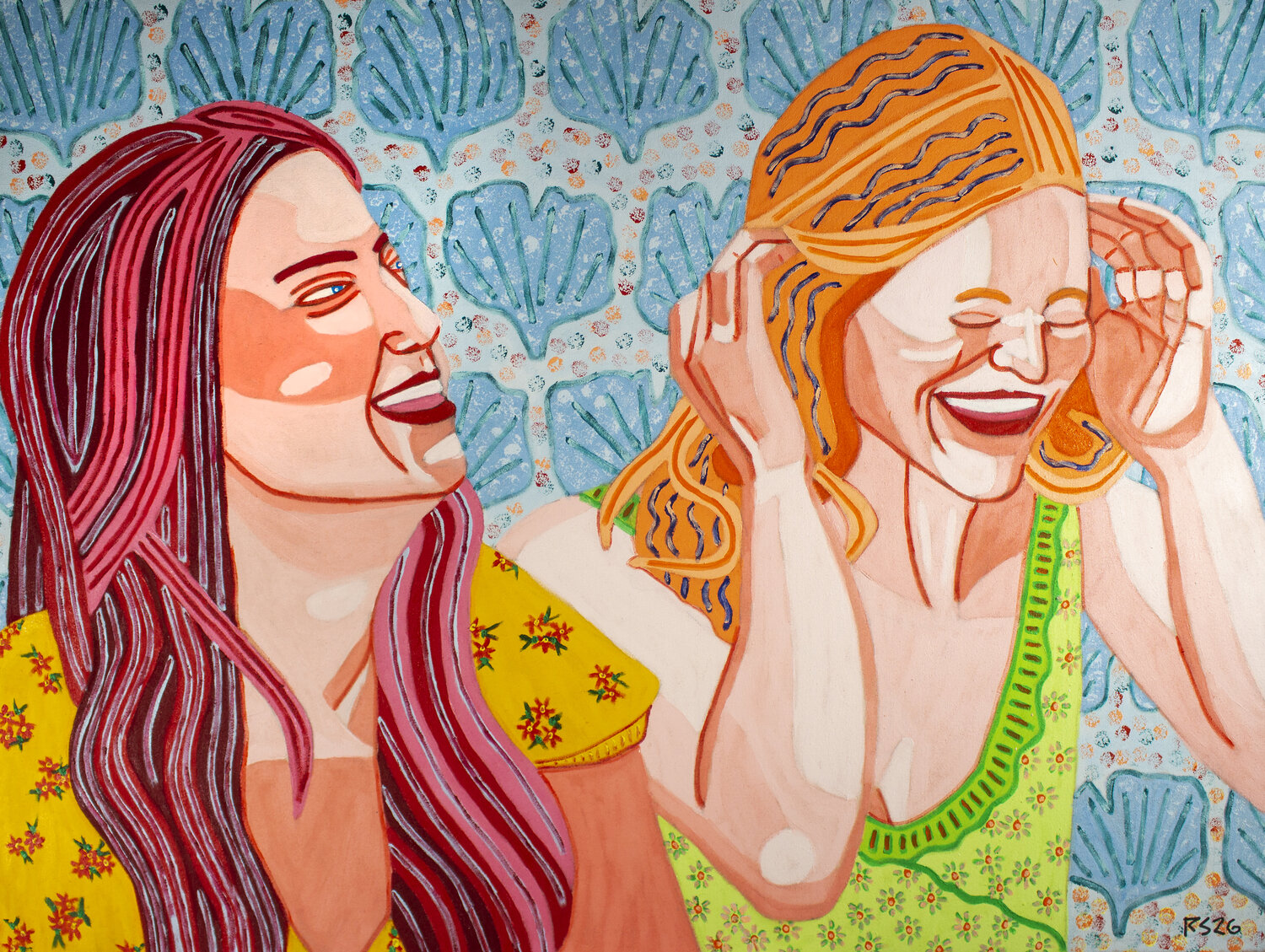 Two Women No. 6 Randall Steinke Origineel schilderij te koop