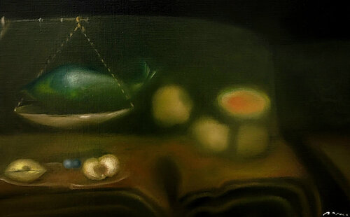 Mackerel and potatoes by Bongeun Koo, Painting for Sale on Singulart