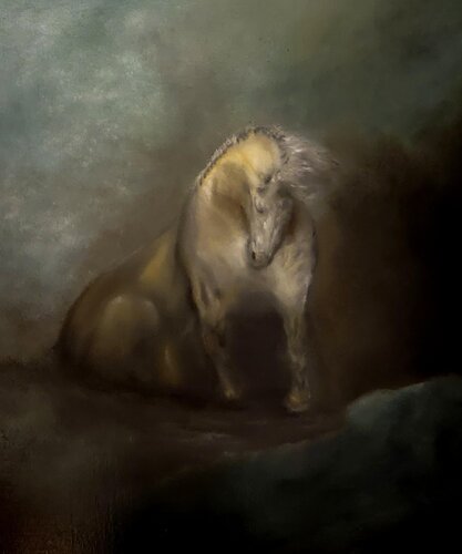 An earless horse by Bongeun Koo, Painting for Sale on Singulart