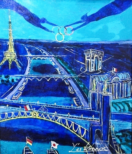 2024 Olympic sur la seine di MASAO KANNO, Pittura in vendita su Singulart