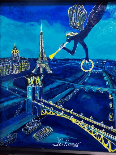 セーヌ川のエンジェル di MASAO KANNO, Pittura in vendita su Singulart