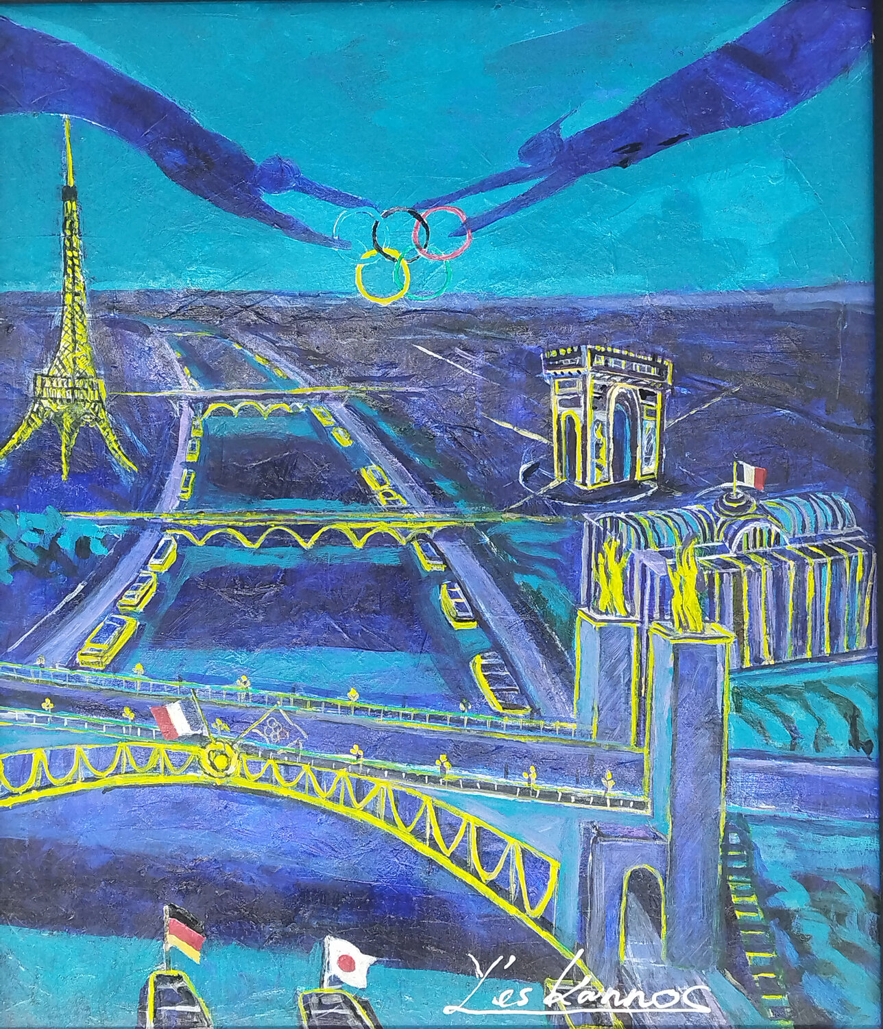 2024 Olympic of PARIS MASAO KANNO Originalgemälde zu verkaufen