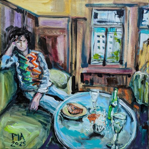Liebighaus Cafe Frankfurt von Pia Grambart, Malerei kaufen auf Singulart