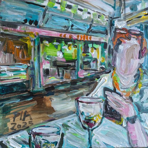 Frankfurt City Market, upstairs von Pia Grambart, Malerei kaufen auf Singulart
