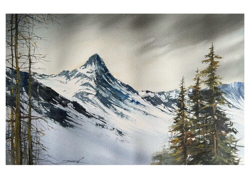 Picos distantes van Yaroslav Belonogov, Werk op papier te koop op Singulart