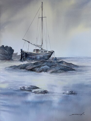 Acuarela “Pronto al Mar” van Yaroslav Belonogov, Werk op papier te koop op Singulart