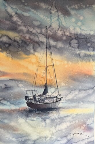 Акварель « Цветные сны» di Yaroslav Belonogov, Opera su carta in vendita su Singulart