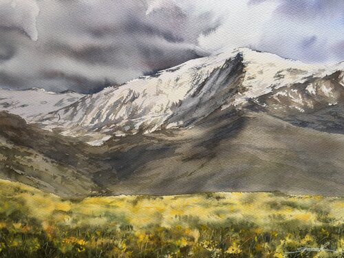 Acuarela “ el aire de la primavera en las montañas” by Yaroslav Belonogov, Work on Paper for Sale on Singulart