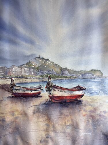 Acuarela Pronto comienza la temporada en la Costa Brava. by Yaroslav Belonogov, 종이 for Sale on Singulart