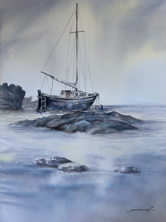Acuarela “Pronto al Mar” Yaroslav Belonogov