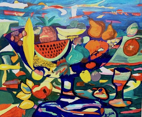 NATURA VIVA CON ANGURIA di Daniela Antonello Antonello, Pittura in vendita su Singulart