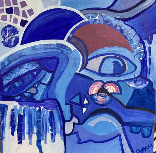 Sinfonia in blu de Daniela Antonello Antonello, Pintura a la venta en Singulart