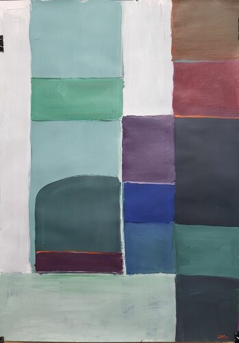 Green over blue von Nikos Lamprinos, Malerei kaufen auf Singulart