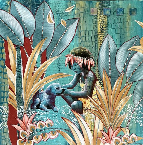 Chien bleu par Stéphanie Gendron, Peinture en vente sur Singulart